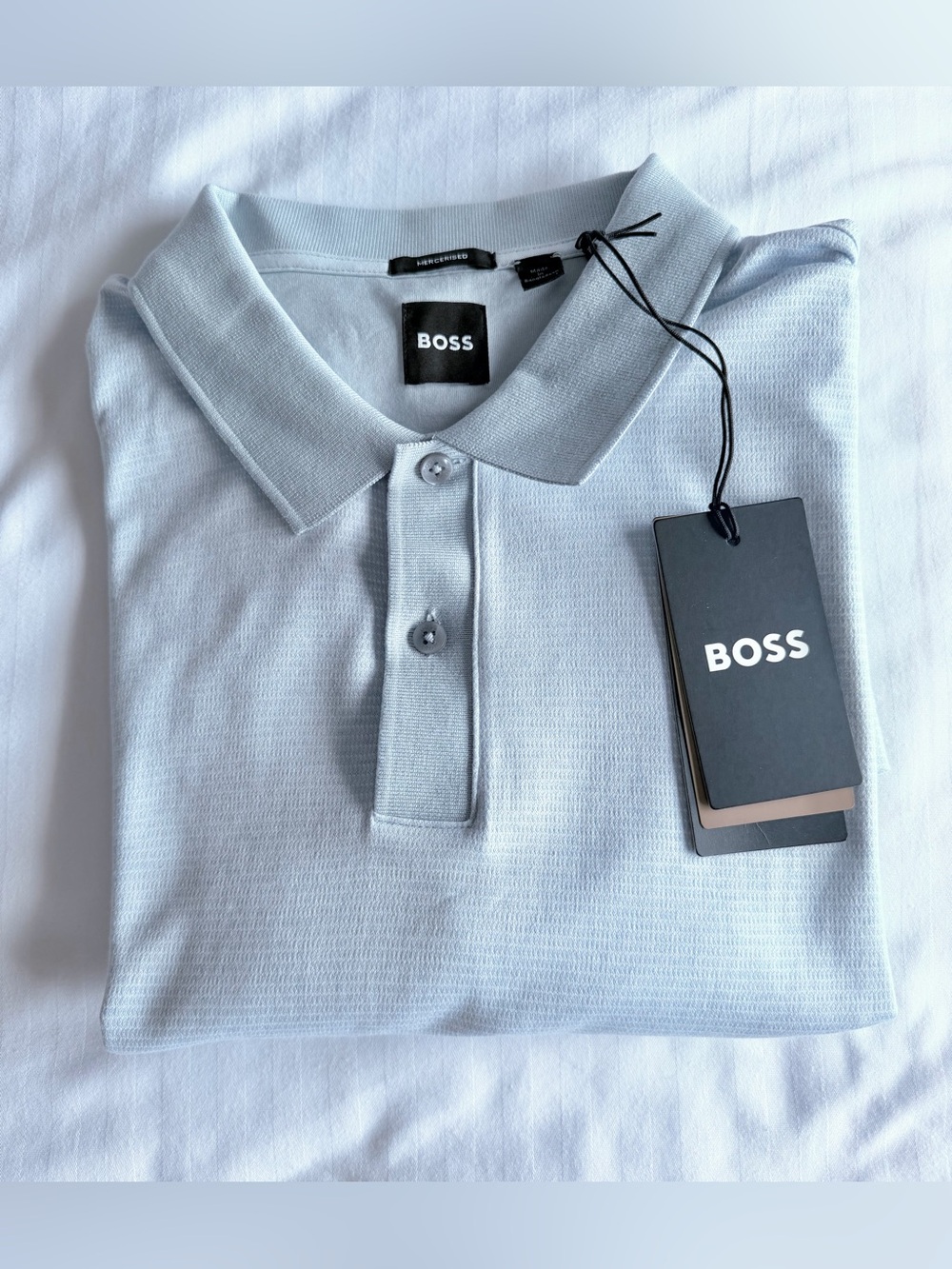 Hugo Boss polo H-Parlay, Sz XXL light blue color